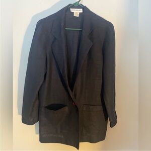 Vintage Chris Kellogg Navy blue 100%linen blazer 8